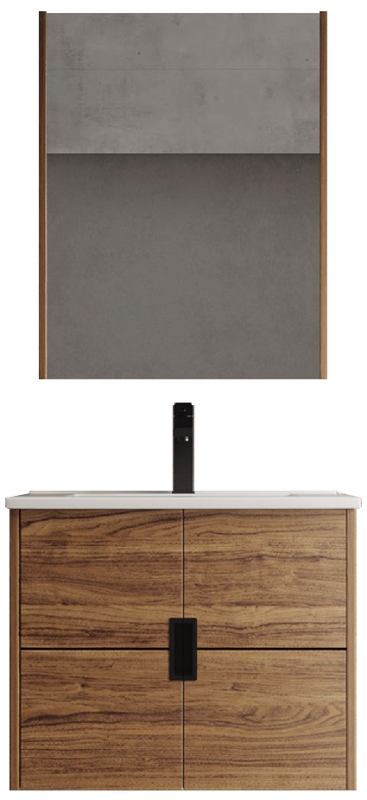 Abagno Mirror Cabinet MCO-6055P-BRW With Basin Cabinet MCB-6060P-BRW