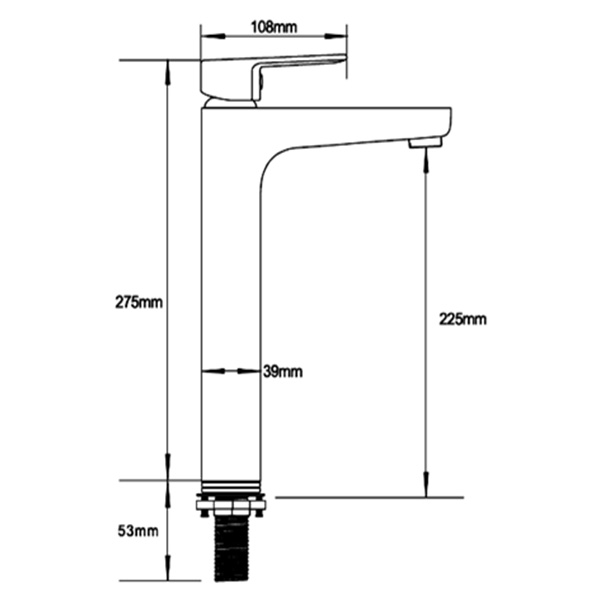 Abagno Tower Basin Tap TEC-075L-MB [Matt Black]
