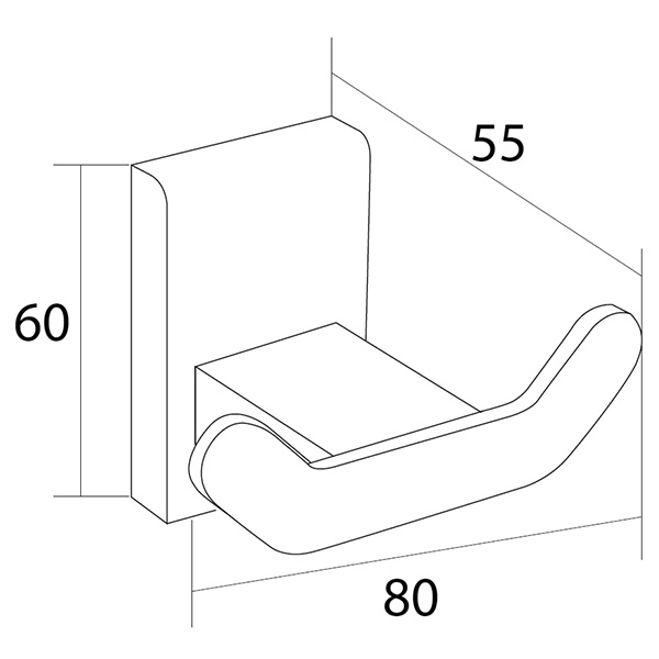 Abagno Double Robe Hook AR-6482-SC 