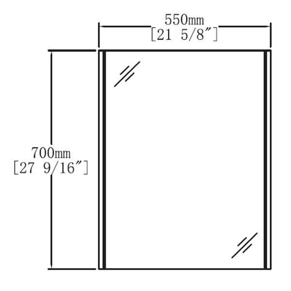 Abagno Mirror Cabinet MCO-6055P-BRW With Basin Cabinet MCB-6060P-BRW