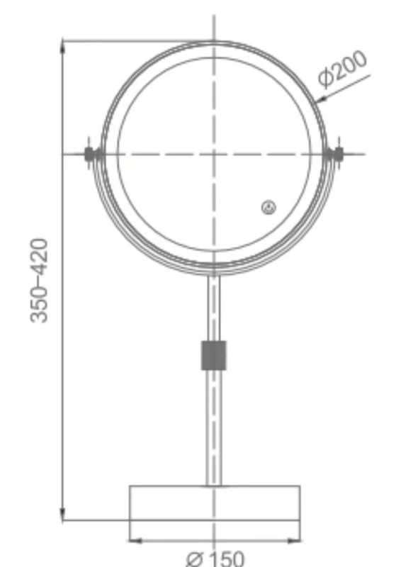 Abagno 8'' Free Standing LED Magnifying Mirror MM-8058L-CP