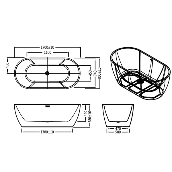 SSWW Free-Standing Bathtub WA1035L