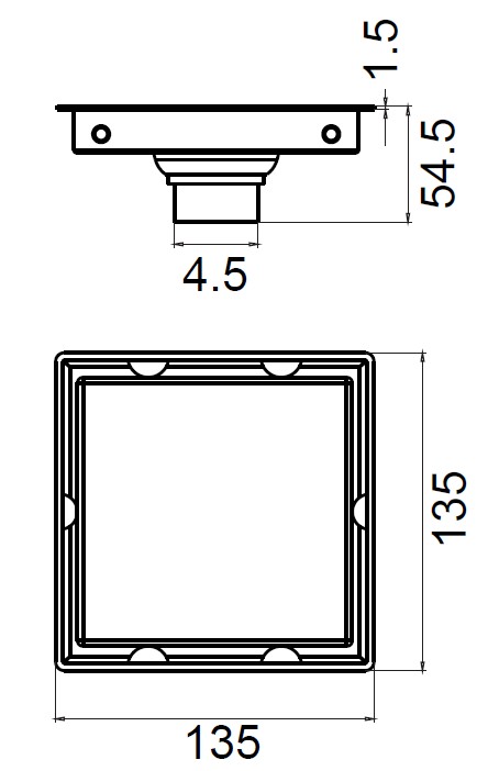 Abagno Floor Drainer FD-5155-BK [135mm]