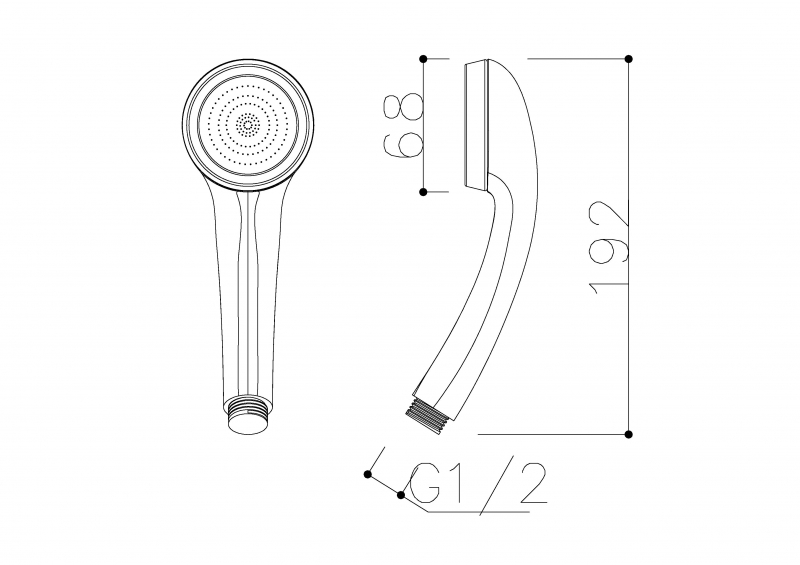 Abagno Single-Jet Hand Shower AR-112H