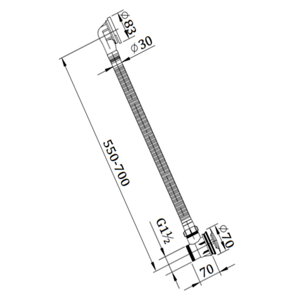 Abagno Long Bath Spring Waste AR-2060P