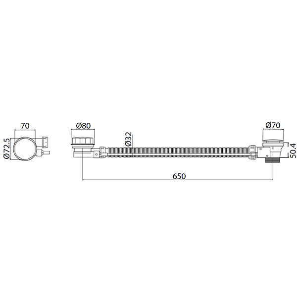 Abagno Long Bath Pop-up Waste AR-2090P