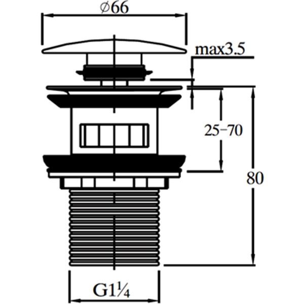 Abagno Basin Waste With Overflow AR-2290B-GS