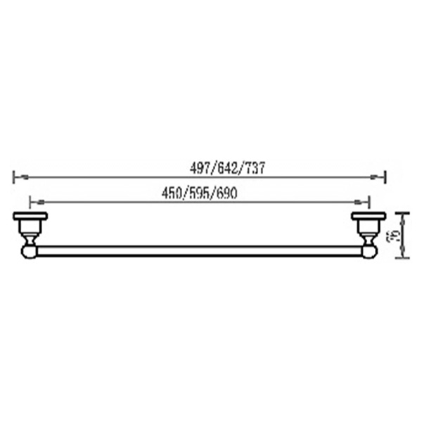 Abagno 700mm Single Towel Bar AR-3830