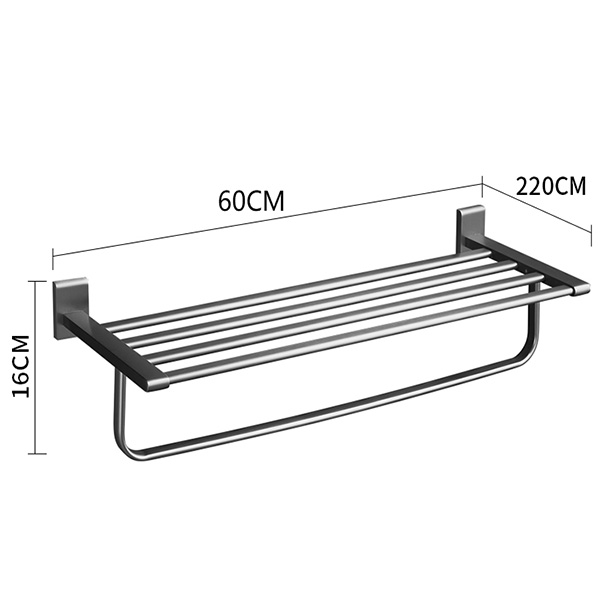 Abagno Towel Shelf With Rail AR-6462-BN [Black Nickel]