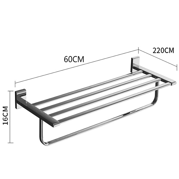 Abagno Towel Shelf With Rail AR-6462-SC