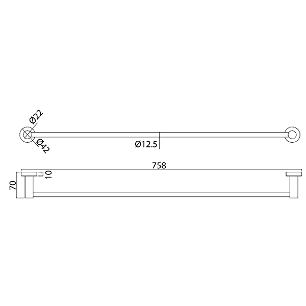 Abagno Single Towel Bar AR-6630-BR