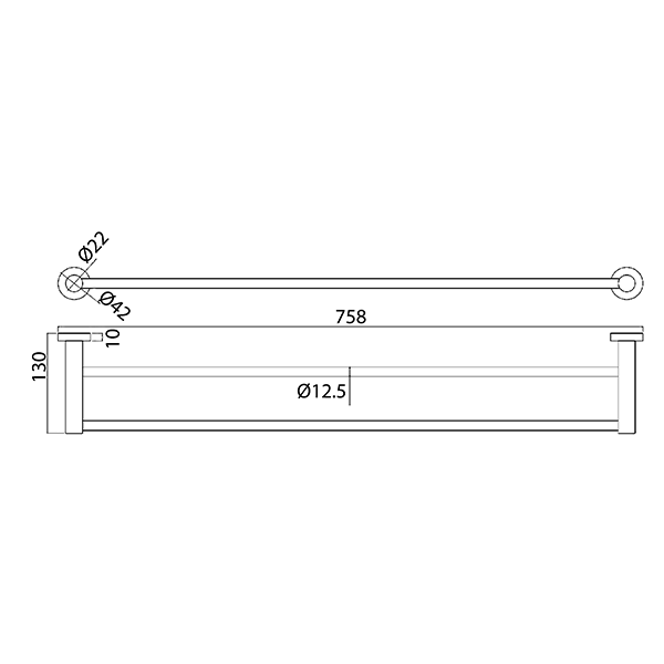 Abagno Double Towel Bar AR-6630D-BR