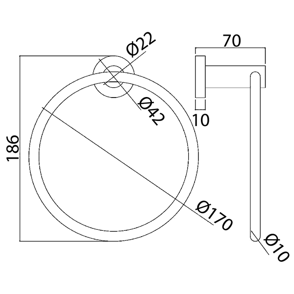 Abagno Towel Ring AR-6680-BR