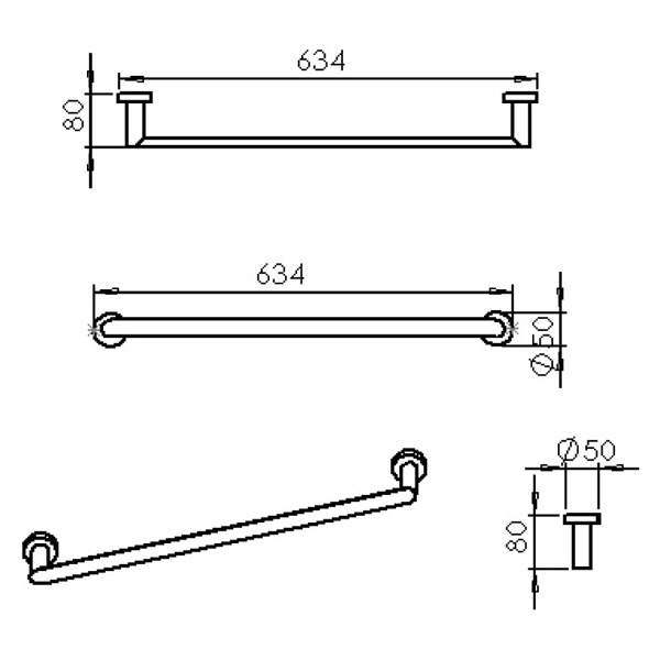 Abagno 700mm Single Towel Bar AR-8328-ZG