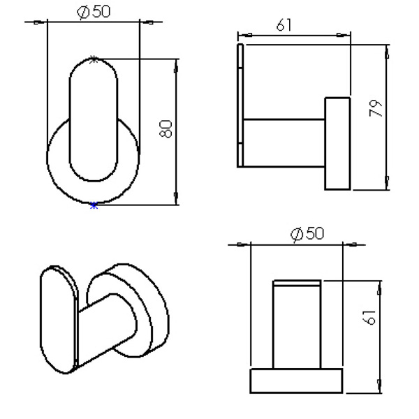 Abagno Robe Hook AR-8382-ZG