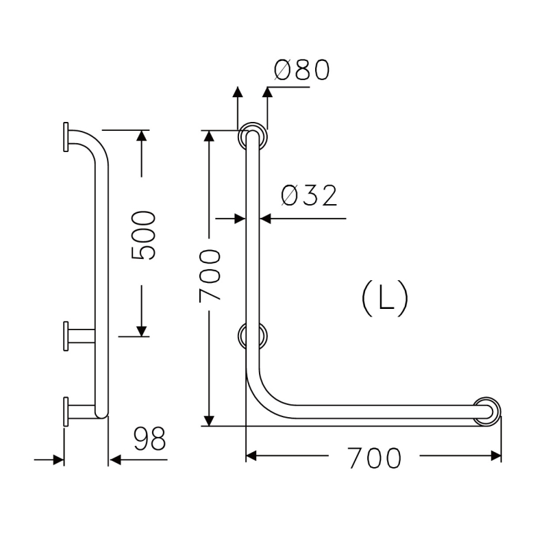 Atget L-Shape Support Rail BNH-19020 (L/R)