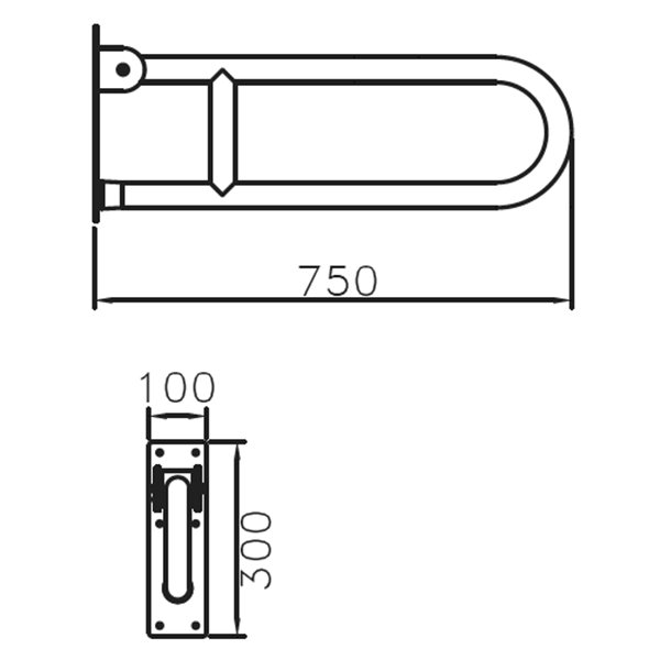 Atget Swing-up Support Rail BNH-9036-750S