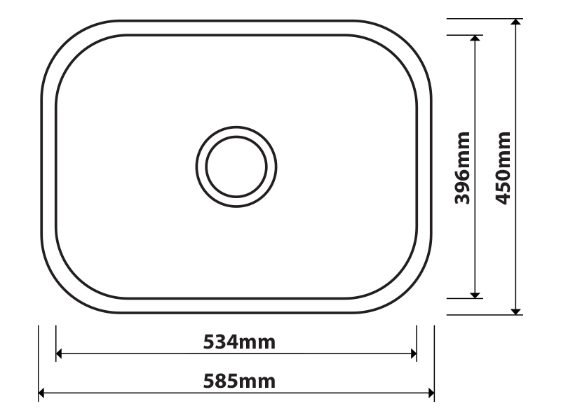 Abagno Single Bowl Kitchen Sink BU-5845-1