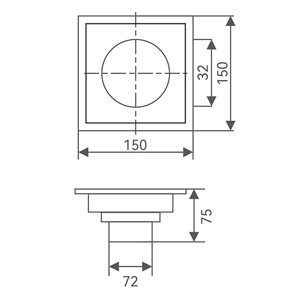 Abagno Floor Drainer FD-2501W-BN [150mm]