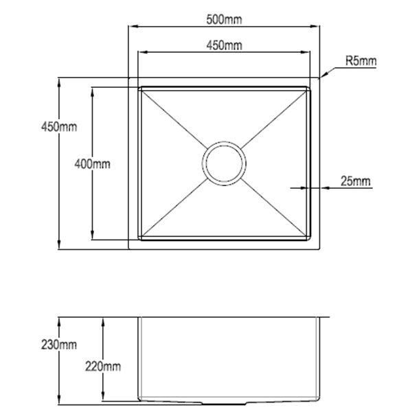 Abagno Under-Mount Single Bowl Kitchen Sink FN-5045-GM Abagno Under-Mount Single Bowl Kitchen Sink FN-5045-GM