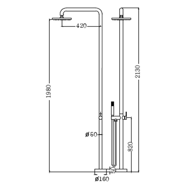 Abagno Exposed Floor-Mounted Shower Mixer FRM-501-CR