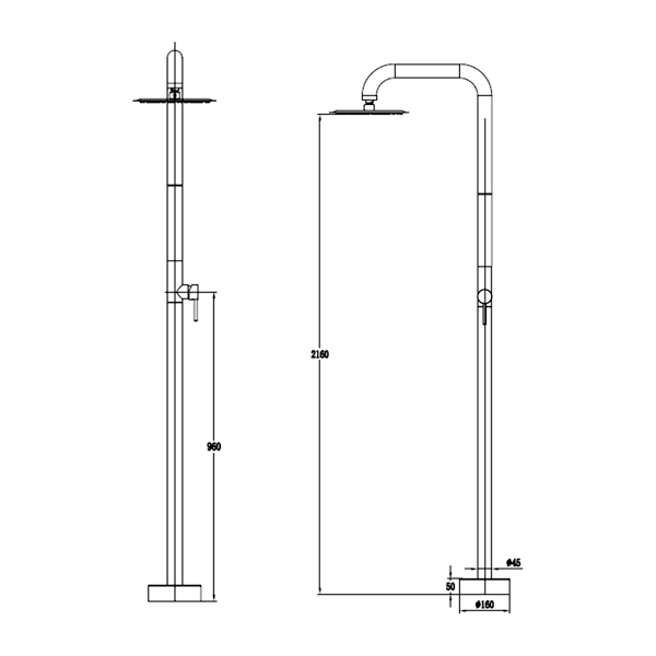 Abagno Exposed Floor-Mounted Shower Mixer FRM-502-CR
