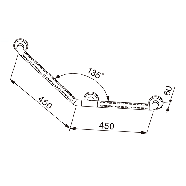 Abagno Angle Grab Bar GB-35-090A-NW