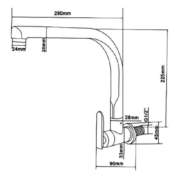 Abagno Wall Kitchen Sink Tap LJC-85078W