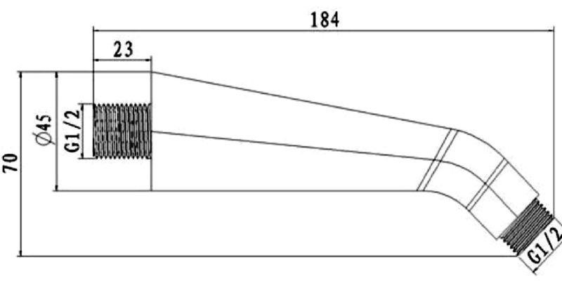 Abagno 185mm Shower Arm LS-20-160E
