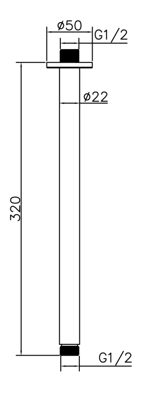 Abagno 330mm Ceiling Shower Arm LS-22-330C-GS