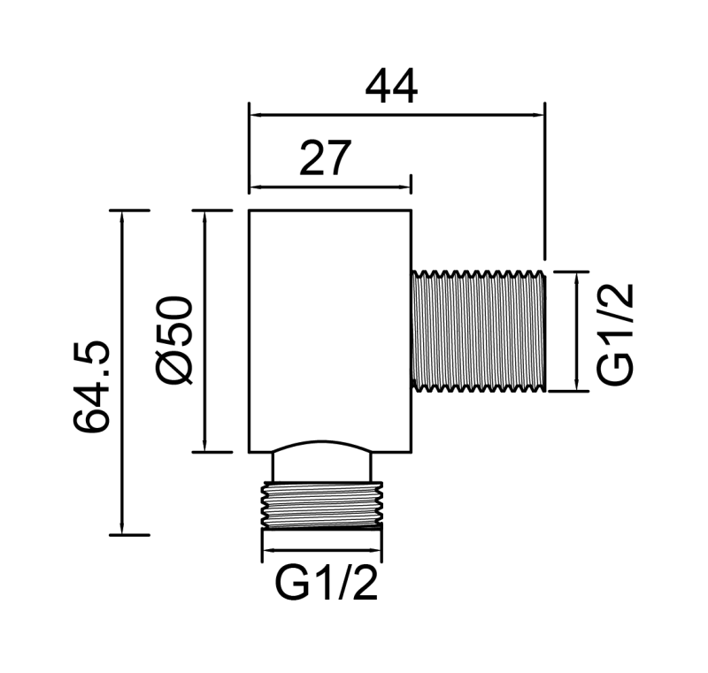 Abagno Water Connection LS-45-50-BN [Black Nickel]