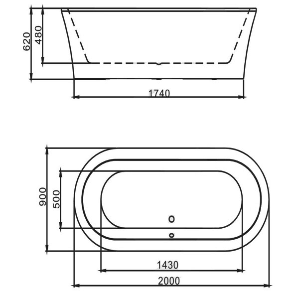SSWW Free Standing Bath Tub M703-W