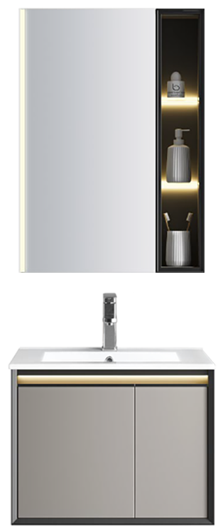 Abagno Mirror Cabinet MCL-5860P-BR With Basin Cabinet MCB-5860P-BR