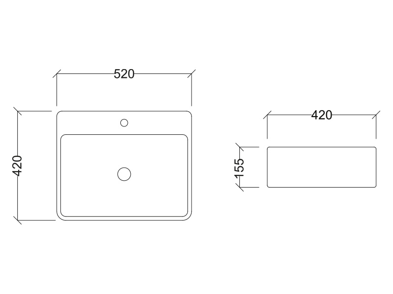 Abagno Wall Hung Wash Basin MILAN