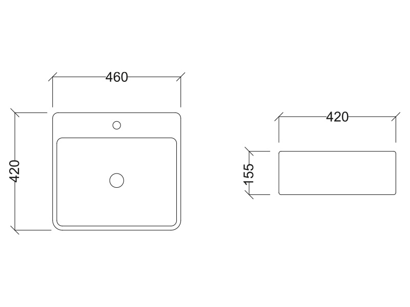 Abagno Wall Hung Wash Basin MILAN JR