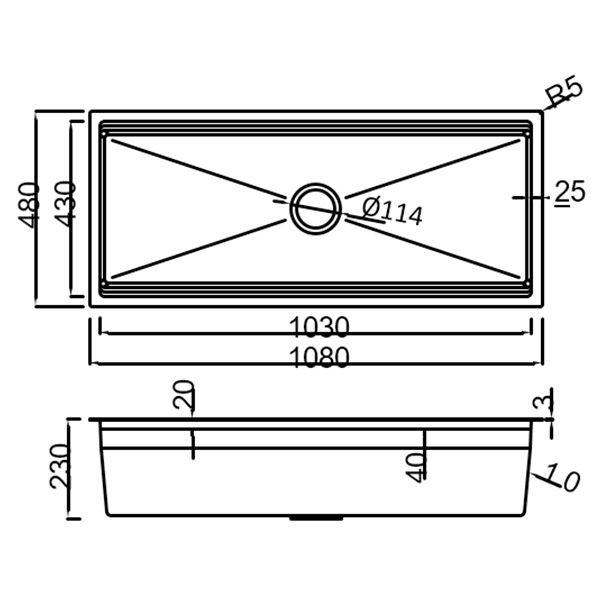 Abagno Single Bowl 2-Tier Kitchen Sink MT-10848 Abagno Single Bowl 2-Tier Kitchen Sink MT-10848