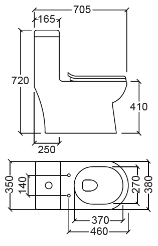 Estillo One Piece Washdown Water Closet VENETTO