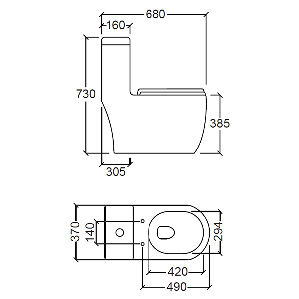 Abagno One Piece Water Closet PALERMO