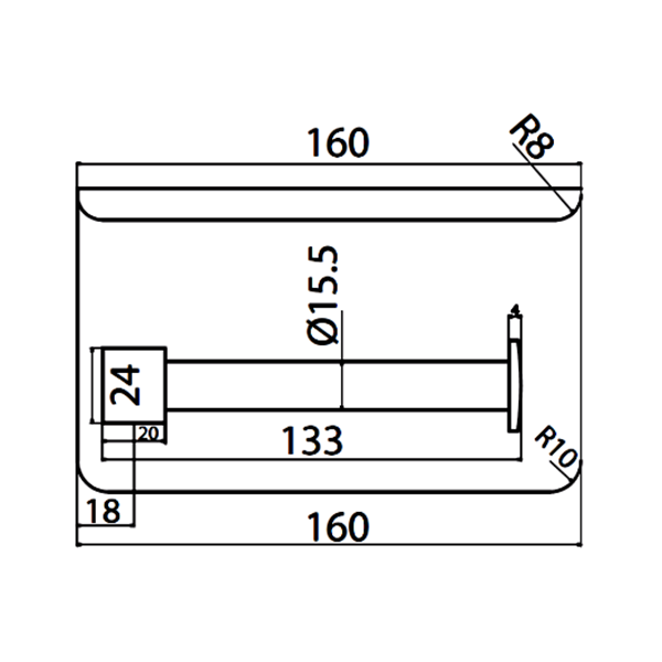 Abagno Paper Holder PH-101B-BP