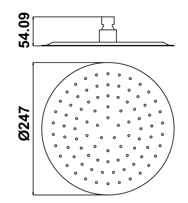 Abagno Round Ultrathin Rain Shower RO-2510-MB [Matt Black]