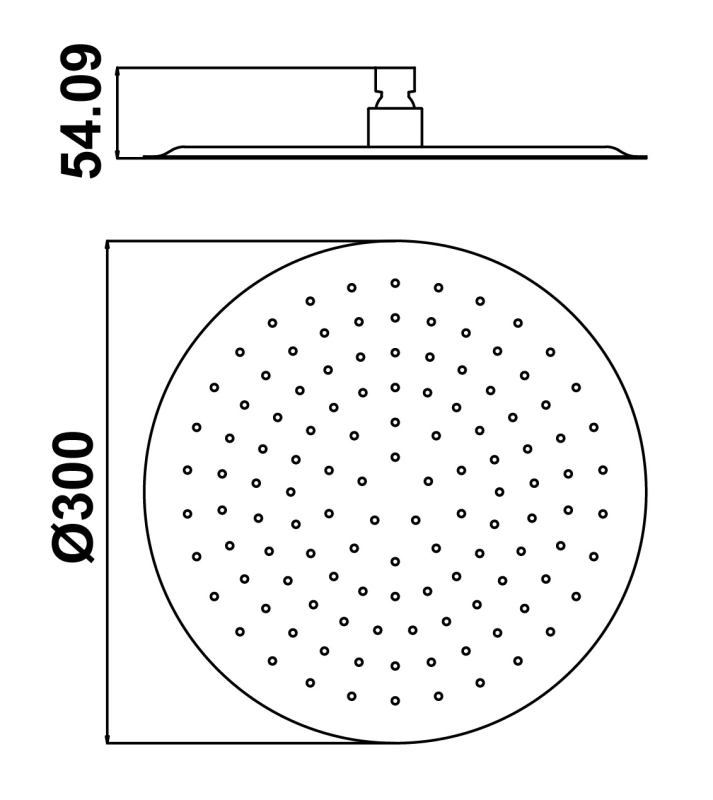 Abagno Round Ultrathin Rain Shower RO-3012-MB [Matt Black]