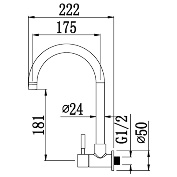 Abagno Wall Kitchen Sink Tap SCT-028W-SS