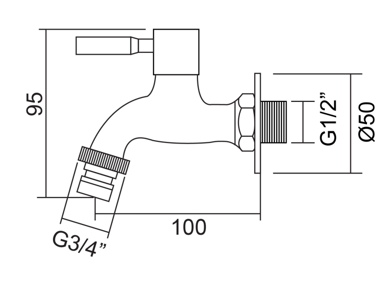 Abagno Hose Bib Tap SCT-071-SS