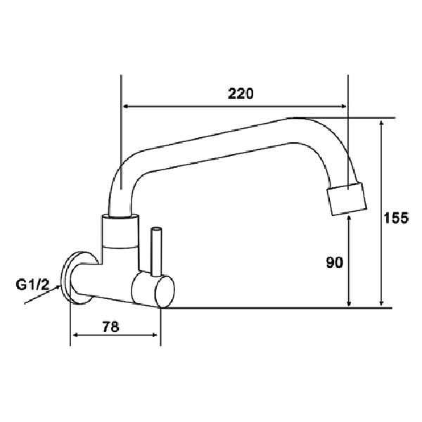 Abagno Wall Kitchen Sink Tap SCT-117H-SS