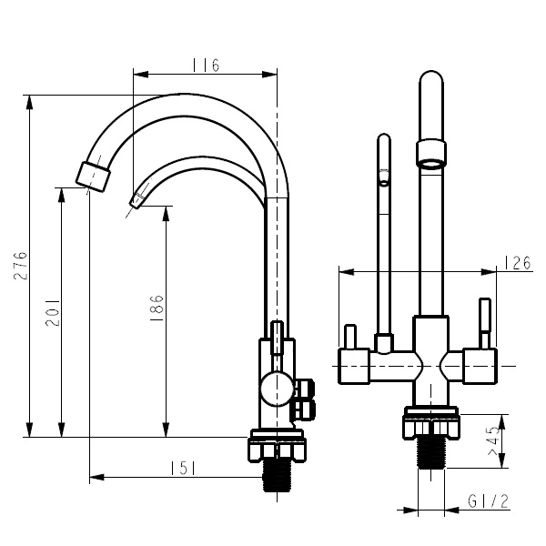 Abagno Kitchen Sink Tap SCT-201F-SS