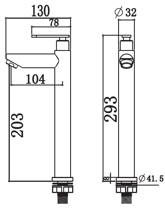 Abagno Tower Basin Tap SDT-012L-SS