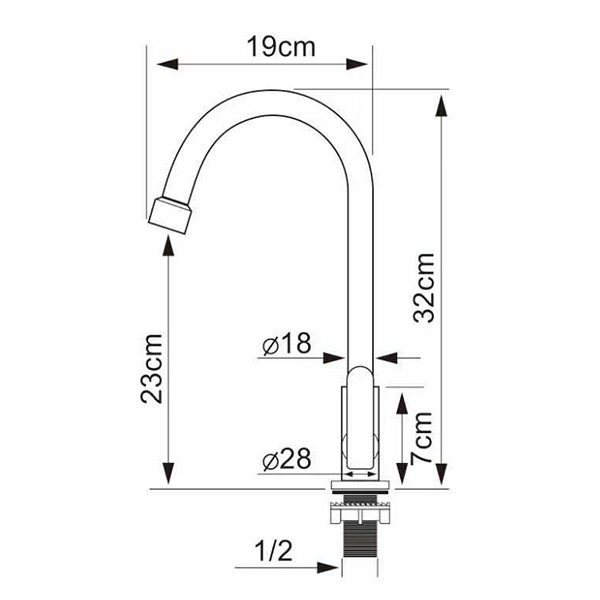 Abagno Pillar Sink Tap SDT-018B-SS