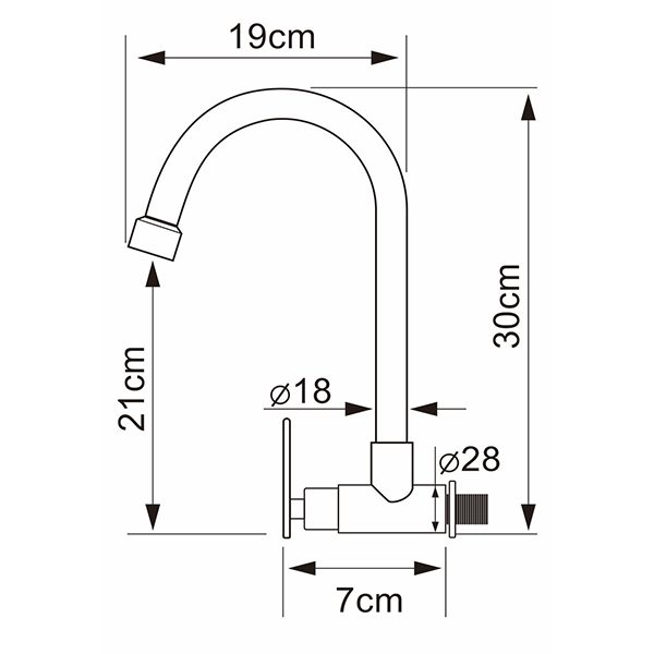 Abagno Wall Sink Tap SDT-018BW-SS