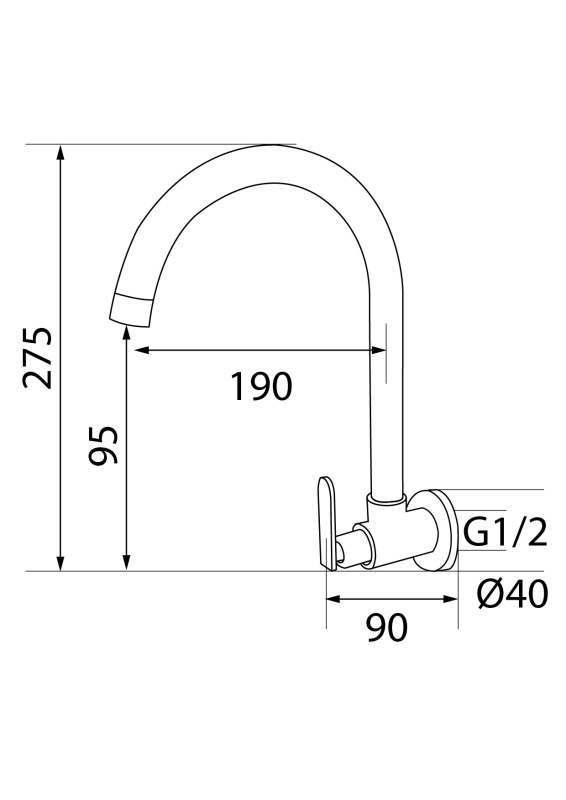 Abagno Wall Sink Tap SDT-018W-SS