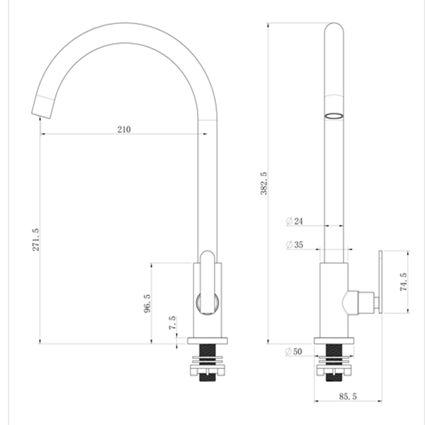 Abagno Kitchen Sink Tap SDT-028-SC